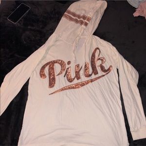 Off white and rose gold hoodie